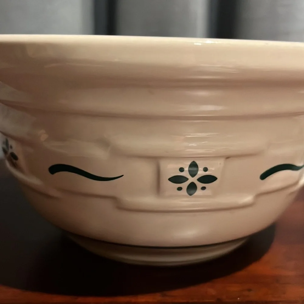 Longaberger Mixing Bowl 6.5" Woven Traditions Basketweave Green Decoration - Picture 6 of 13